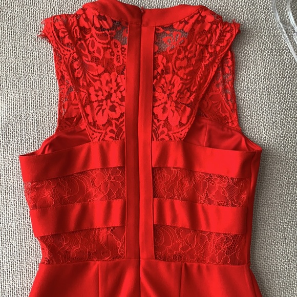 Red Lace Cocktail Dress - Picture 6 of 6